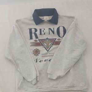 Reno Graphic Sweatshirt with Navy Collar XL 100% Cotton